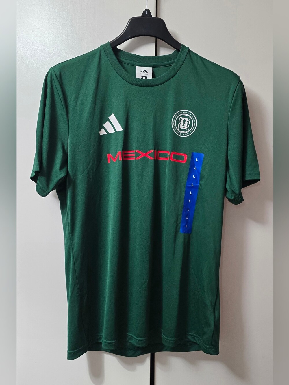 adidas Green Mexico Soccer Training Jersey with Red Logo